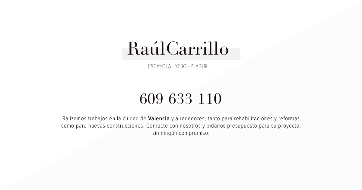 Raúl Carrillo, reformas y construcción en Alfafar